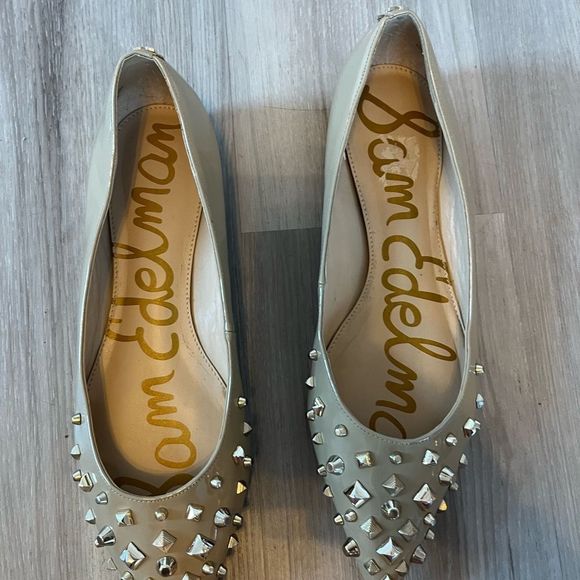 Sam Edelman 8.5 Savana Nude Spike Studded Pointed Ballet Flats - Picture 3 of 11